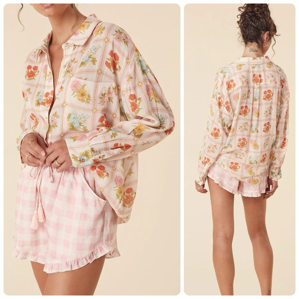 EUC Spell & the Gypsy Collective Pastel Flora Shirt